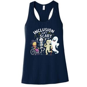 Inclusion IsnT Scary Teacher Skeleton Ghost Cute Halloweeninclusion IsnT Scary Women's Racerback Tank