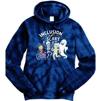 Inclusion IsnT Scary Teacher Skeleton Ghost Cute Halloweeninclusion IsnT Scary Tie Dye Hoodie