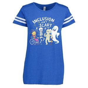 Inclusion IsnT Scary Teacher Skeleton Ghost Cute Halloweeninclusion IsnT Scary Enza Ladies Jersey Football T-Shirt