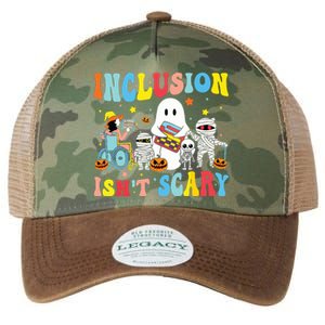 Inclusion IsnT Scary Teacher Skeleton Ghost Cute Halloween Legacy Tie Dye Trucker Hat