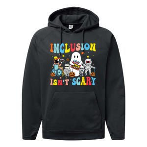 Inclusion IsnT Scary Teacher Skeleton Ghost Cute Halloween Performance Fleece Hoodie