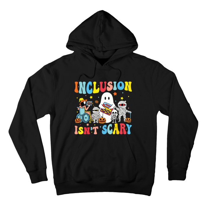 Inclusion IsnT Scary Teacher Skeleton Ghost Cute Halloween Hoodie