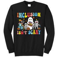 Inclusion IsnT Scary Teacher Skeleton Ghost Cute Halloween Sweatshirt