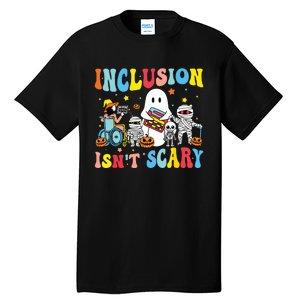 Inclusion IsnT Scary Teacher Skeleton Ghost Cute Halloween Tall T-Shirt