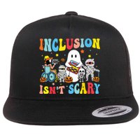 Inclusion IsnT Scary Teacher Skeleton Ghost Cute Halloween Flat Bill Trucker Hat