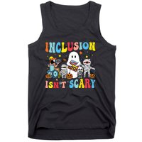 Inclusion IsnT Scary Teacher Skeleton Ghost Cute Halloween Tank Top