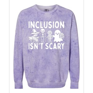 Inclusion IsnT Scary Slp Halloween Sped Teacher Ghost Mummy Colorblast Crewneck Sweatshirt