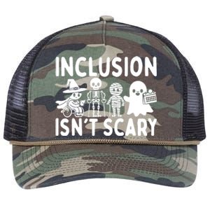 Inclusion IsnT Scary Slp Halloween Sped Teacher Ghost Mummy Retro Rope Trucker Hat Cap