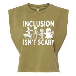 Inclusion IsnT Scary Slp Halloween Sped Teacher Ghost Mummy Garment-Dyed Women's Muscle Tee