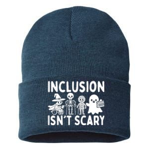 Inclusion IsnT Scary Slp Halloween Sped Teacher Ghost Mummy Sustainable Knit Beanie