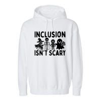 Inclusion IsnT Scary Slp Halloween Sped Teacher Ghost Mummy Garment-Dyed Fleece Hoodie