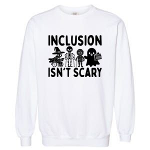 Inclusion IsnT Scary Slp Halloween Sped Teacher Ghost Mummy Garment-Dyed Sweatshirt