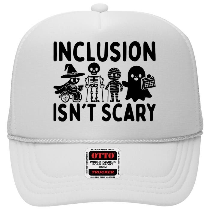 Inclusion IsnT Scary Slp Halloween Sped Teacher Ghost Mummy High Crown Mesh Back Trucker Hat