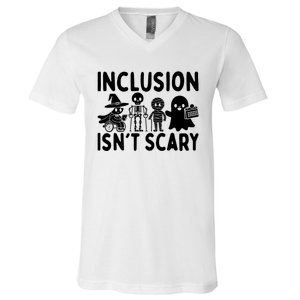 Inclusion IsnT Scary Slp Halloween Sped Teacher Ghost Mummy V-Neck T-Shirt