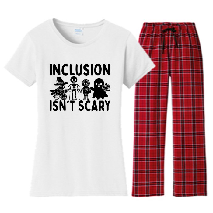 Inclusion IsnT Scary Slp Halloween Sped Teacher Ghost Mummy Women's Flannel Pajama Set