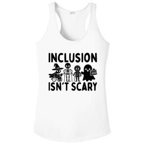 Inclusion IsnT Scary Slp Halloween Sped Teacher Ghost Mummy Ladies PosiCharge Competitor Racerback Tank