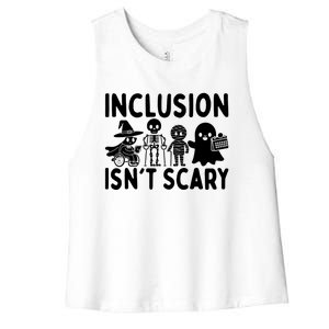 Inclusion IsnT Scary Slp Halloween Sped Teacher Ghost Mummy Women's Racerback Cropped Tank