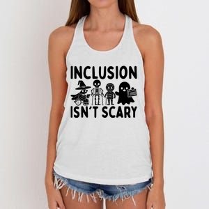 Inclusion IsnT Scary Slp Halloween Sped Teacher Ghost Mummy Women's Knotted Racerback Tank