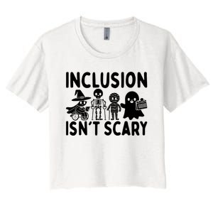 Inclusion IsnT Scary Slp Halloween Sped Teacher Ghost Mummy Women's Crop Top Tee