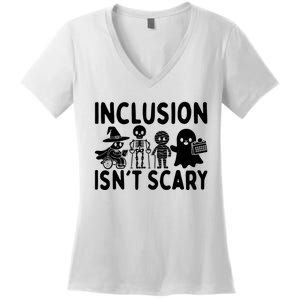 Inclusion IsnT Scary Slp Halloween Sped Teacher Ghost Mummy Women's V-Neck T-Shirt