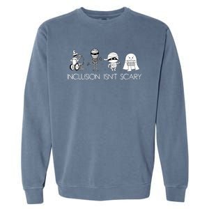 Inclusion IsnT Scary Slp Halloween Sped Teacher Ghost Mummy Garment-Dyed Sweatshirt