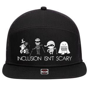 Inclusion IsnT Scary Slp Halloween Sped Teacher Ghost Mummy 7 Panel Mesh Trucker Snapback Hat