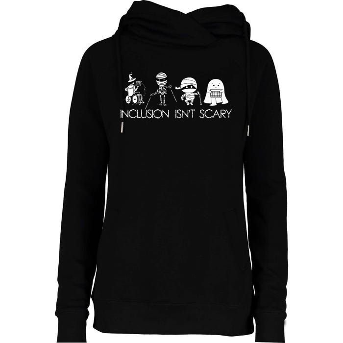 Inclusion IsnT Scary Slp Halloween Sped Teacher Ghost Mummy Womens Funnel Neck Pullover Hood