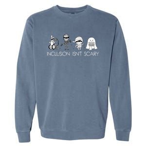 Inclusion IsnT Scary Slp Halloween Sped Teacher Ghost Mummy Garment-Dyed Sweatshirt