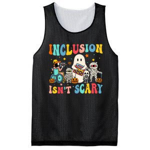 Inclusion IsnT Scary Teacher Skeleton Ghost Cute Halloween Mesh Reversible Basketball Jersey Tank