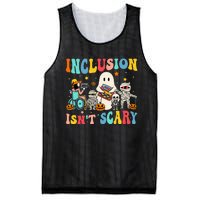 Inclusion IsnT Scary Teacher Skeleton Ghost Cute Halloween Mesh Reversible Basketball Jersey Tank