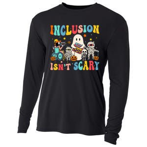 Inclusion IsnT Scary Teacher Skeleton Ghost Cute Halloween Cooling Performance Long Sleeve Crew