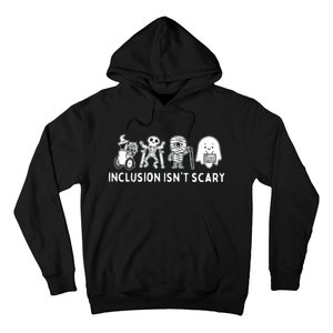 Inclusion IsnT Scary Teacher Skeleton Ghost Cute Halloween Hoodie