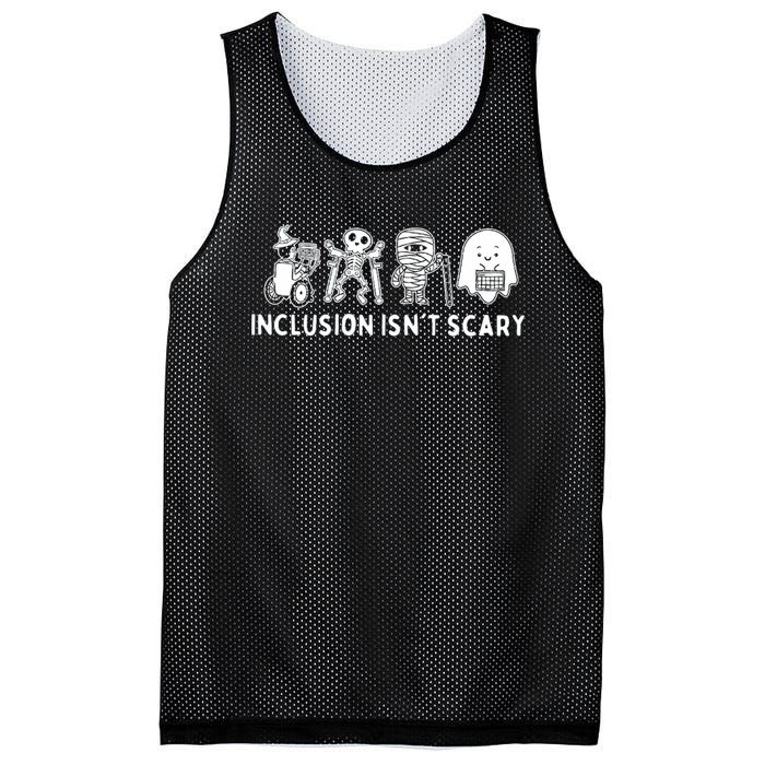 Inclusion IsnT Scary Teacher Skeleton Ghost Cute Halloween Mesh Reversible Basketball Jersey Tank