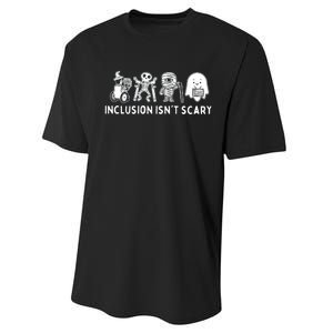 Inclusion IsnT Scary Teacher Skeleton Ghost Cute Halloween Performance Sprint T-Shirt