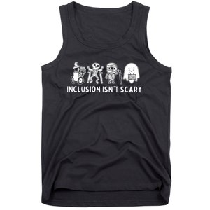 Inclusion IsnT Scary Teacher Skeleton Ghost Cute Halloween Tank Top