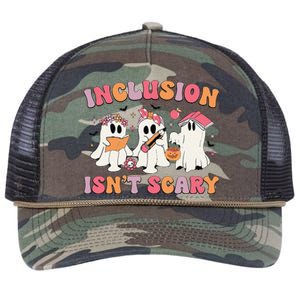 Inclusion IsnT Scary Boo Ghost Sped Teacher Halloween Retro Rope Trucker Hat Cap