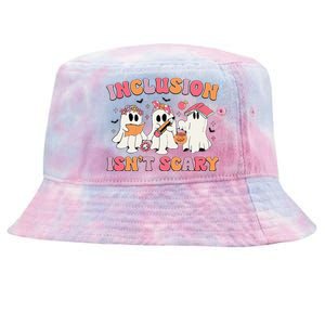 Inclusion IsnT Scary Boo Ghost Sped Teacher Halloween Tie-Dyed Bucket Hat