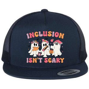 Inclusion IsnT Scary Boo Ghost Sped Teacher Halloween Flat Bill Trucker Hat