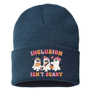 Inclusion IsnT Scary Boo Ghost Sped Teacher Halloween Sustainable Knit Beanie