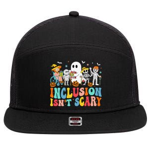 Inclusion IsnT Scary Slp Halloween Sped Teacher Ghost Mummy Gift 7 Panel Mesh Trucker Snapback Hat