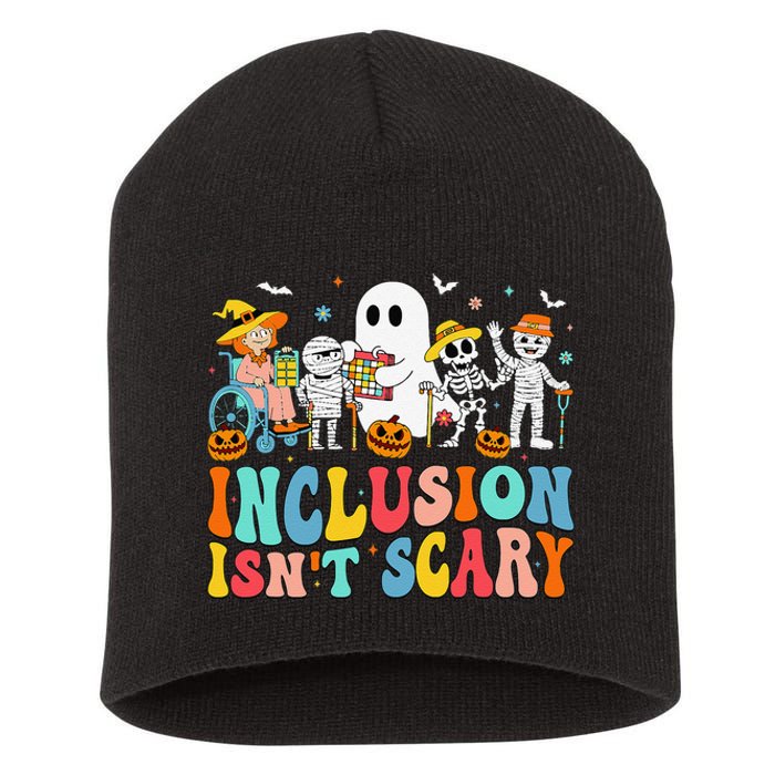 Inclusion IsnT Scary Slp Halloween Sped Teacher Ghost Mummy Gift Short Acrylic Beanie