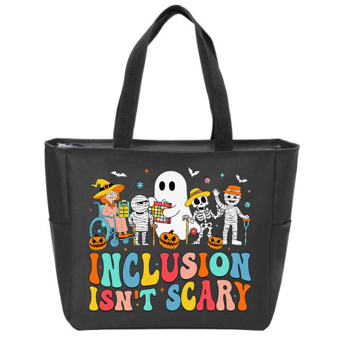 Inclusion IsnT Scary Slp Halloween Sped Teacher Ghost Mummy Gift Zip Tote Bag