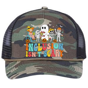 Inclusion IsnT Scary Slp Halloween Sped Teacher Ghost Mummy Gift Retro Rope Trucker Hat Cap