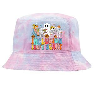 Inclusion IsnT Scary Slp Halloween Sped Teacher Ghost Mummy Gift Tie-Dyed Bucket Hat