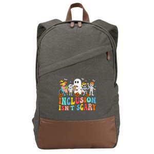 Inclusion IsnT Scary Slp Halloween Sped Teacher Ghost Mummy Gift Cotton Canvas Backpack