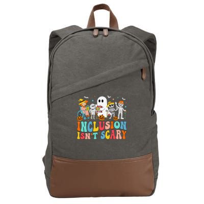 Inclusion IsnT Scary Slp Halloween Sped Teacher Ghost Mummy Gift Cotton Canvas Backpack