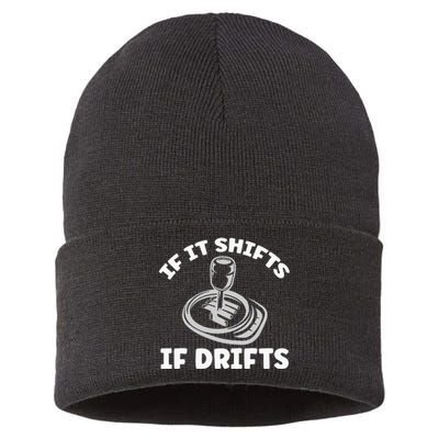 If It Shifts It Drifts Drift Racing Cars Sustainable Knit Beanie