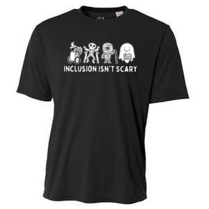 Inclusion IsnT Scary Teacher Skeleton Ghost Cute Halloween Cooling Performance Crew T-Shirt