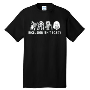 Inclusion IsnT Scary Teacher Skeleton Ghost Cute Halloween Tall T-Shirt