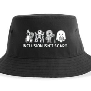 Inclusion IsnT Scary Teacher Skeleton Ghost Cute Halloween Sustainable Bucket Hat